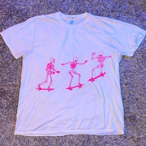 Urban outfitters white and pink skeleton T-shirt